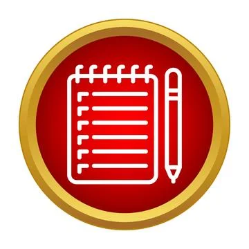 Notepad and pencil writing a list icon Иллюстрация