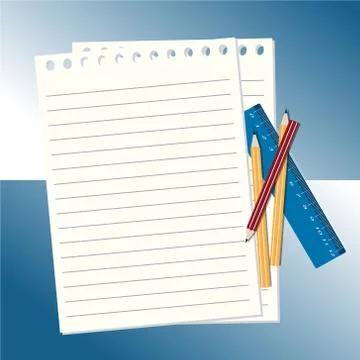 Notepad and pencils vector illustration 스톡 일러스트