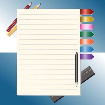 Notepad and pencils vector illustration イラスト素材