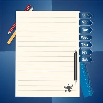 Notepad and pencils vector illustration 스톡 일러스트