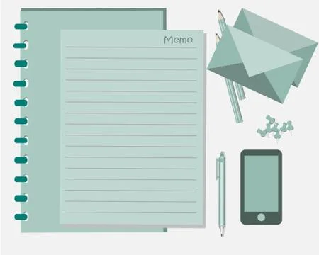 Notepad and pencils vector illustration Stock-Illustration