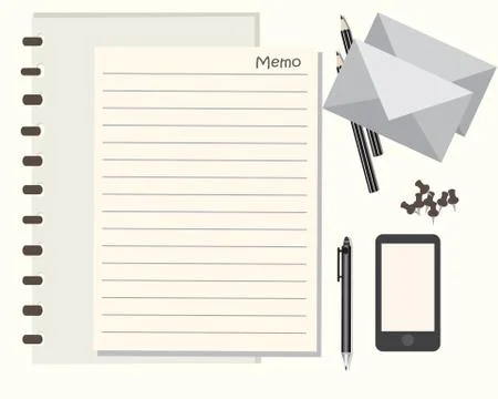 Notepad and pencils vector illustration Stock-Illustration