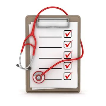 Notepad and Red Stethoscope Notepad and Red Stethoscope , This is a 3d Ren... Foto stock