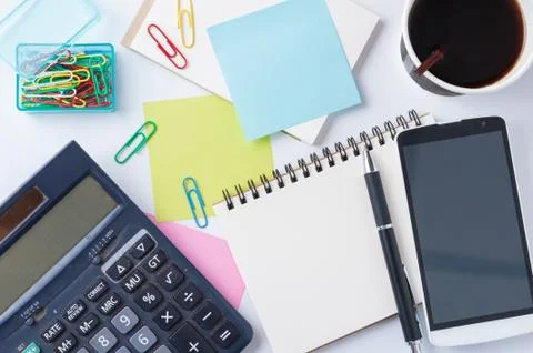 Notepad and sticky paper Stock Photos