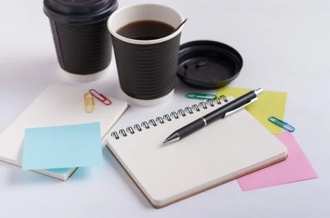 Notepad and sticky paper Stock Photos