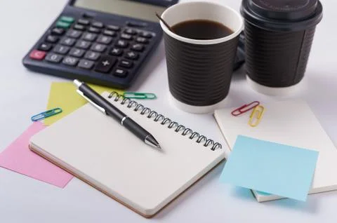 Notepad and sticky paper Stock Photos