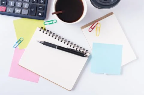 Notepad and sticky paper Stock Photos