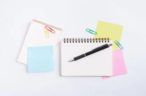 Notepad and sticky paper Stock Photos