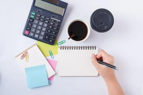 Notepad and sticky paper Stock Photos