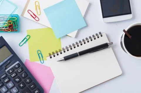 Notepad and sticky paper Stock Photos