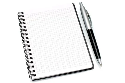 Notepad with ball pen Stock Photos