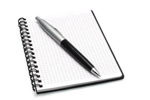 Notepad with ball pen Foto stock