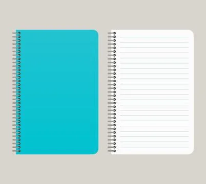 Notepad with a blue cover and with a binding from left side Stock Illustration