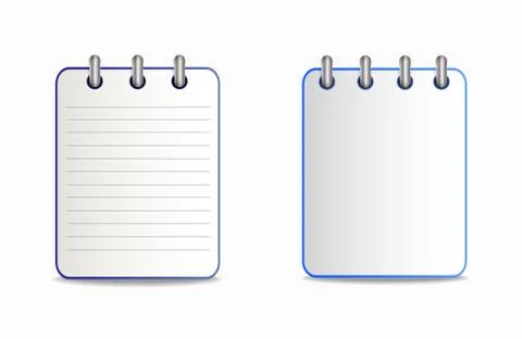 Notepad is blue in two variants Stock Illustration