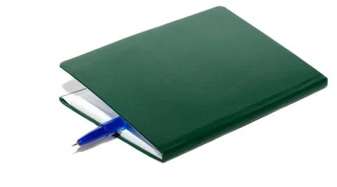 Notepad book and pen Stock Photos
