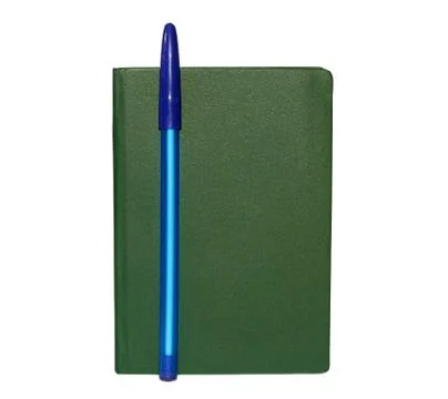 Notepad book and pen Stock Photos