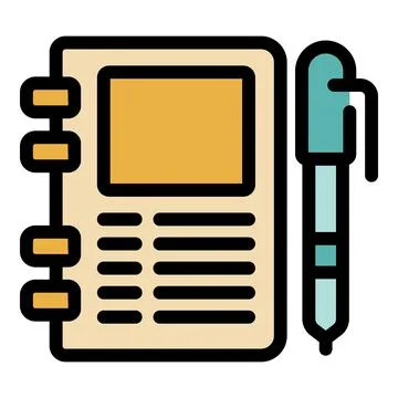 Notepad with bookmarks and pen for taking notes and writing イラスト素材