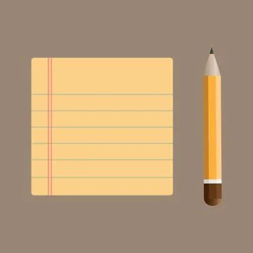 Notepad with bookmarks and pencil, Stock Illustration