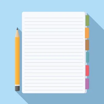 Notepad with Bookmarks Stock Illustration