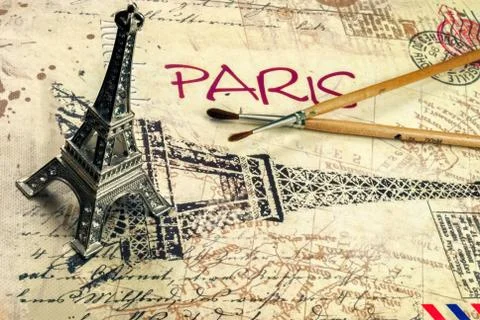 Notepad with brushes. Stock Photos