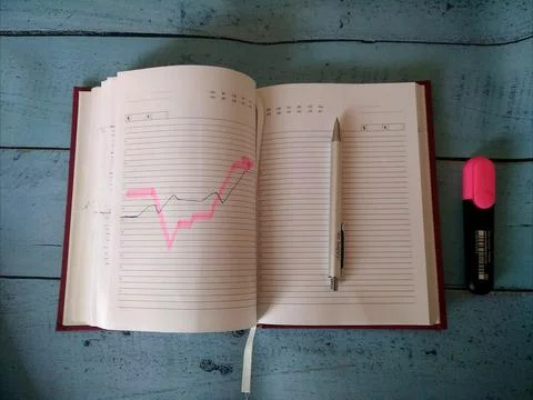 Notepad, business plan. Stock Photos