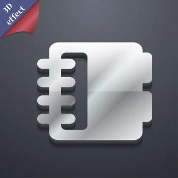Notepad, calendar icon symbol. 3D style. Trendy, modern design with space for yo Stock Illustration
