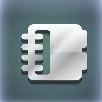 Notepad, calendar icon symbol. 3D style. Trendy, modern design with space for yo Stock Illustration