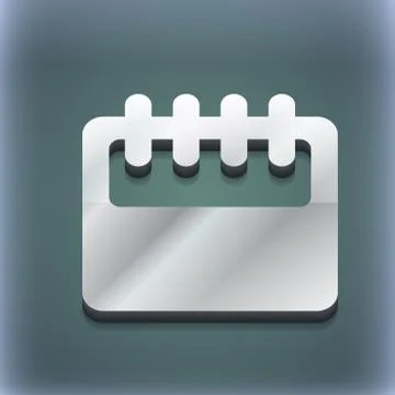 Notepad, calendar icon symbol. 3D style. Trendy, modern design with space for yo Stock Illustration