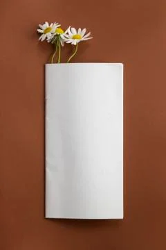 Notepad with camomile Stock Photos