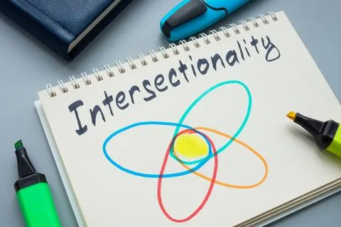 Notepad with chart and inscription intersectionality. Stock-Fotos