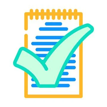 Notepad check mark color icon vector illustration Illustrazione stock