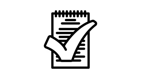 Notepad check mark line icon animation Stock Footage 326759787