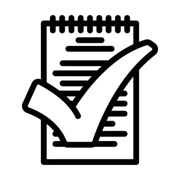 Notepad check mark line icon vector illustration イラスト素材