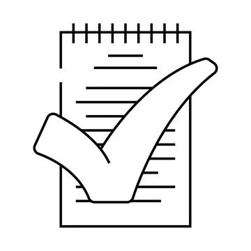Notepad check mark line icon vector illustration イラスト素材