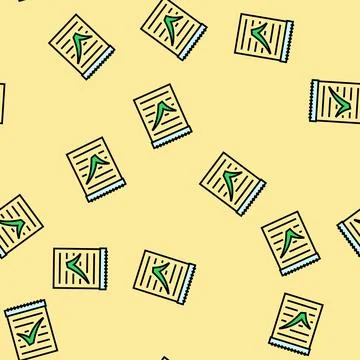 Notepad check mark vector seamless pattern Stock Illustration