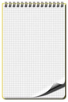 Notepad checkered white - 3D illustration. 스톡 일러스트