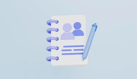 Notepad with contact group icon, global community notebook, contact group 库存插图