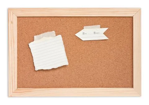 Notepad on cork board isolated Stock Photos