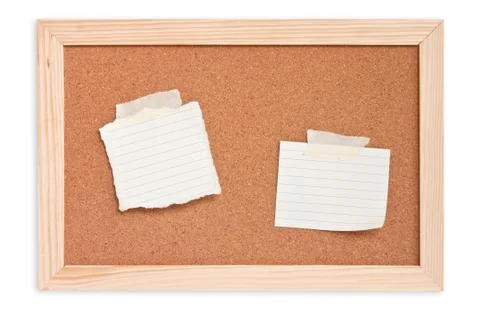 Notepad on cork board isolated Stock Photos