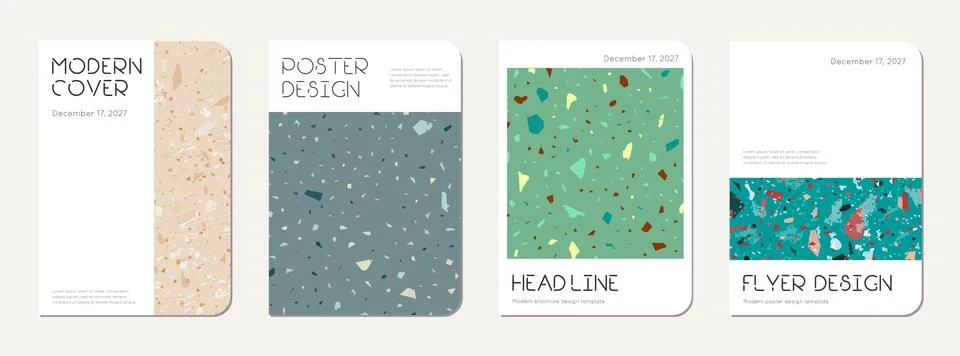Notepad cover design. Terrazzo abstract Stock Illustration