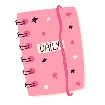 Notepad. Cute girly pink notepad with stars. Planners, organizers for writing Stock Illustration