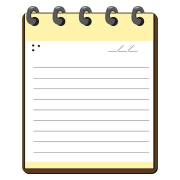 Notepad design with lined blank page Stock Illustration