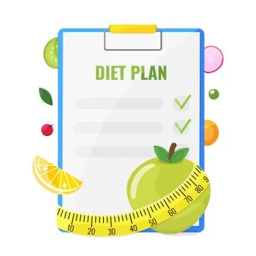 Notepad with diet plan Stock Illustration