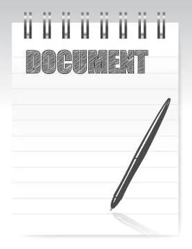 Notepad document illustration design background over white Illustrazione stock