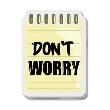 Notepad dont worry phrase, sticker cartoon design 스톡 일러스트