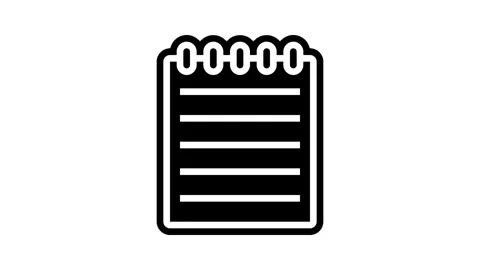 Notepad download file glyph icon animation Stock Footage 326151672