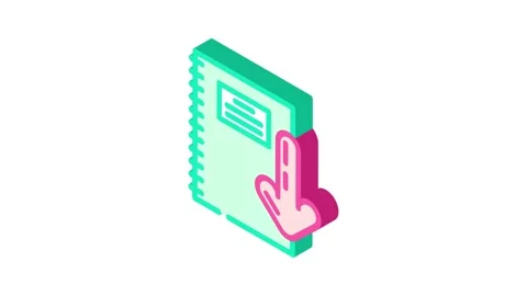 Notepad download file isometric icon animation Stock Footage 327289351