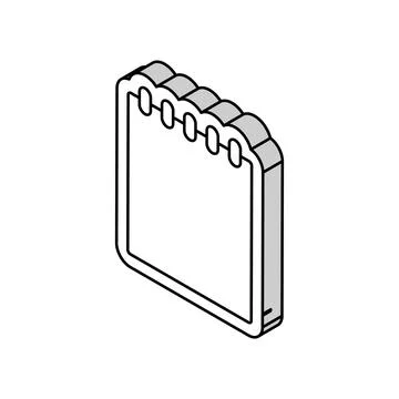 Notepad download file isometric icon vector illustration Illustrazione stock