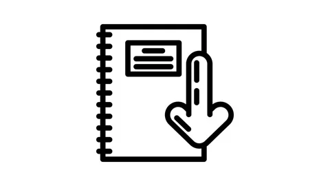 Notepad download file line icon animation Stock Footage 326759705