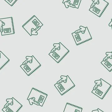 Notepad download file line vector seamless pattern Stock Illustration